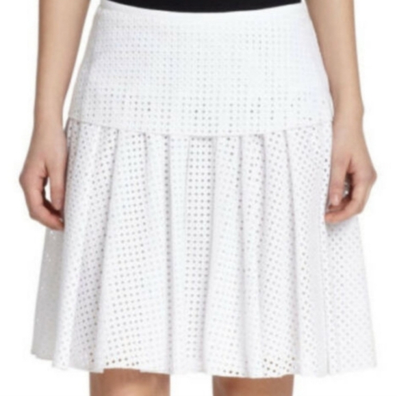 Rag & Bone White Cotton Eyelet Lace Lakewood Skirt 4 - Picture 2 of 7